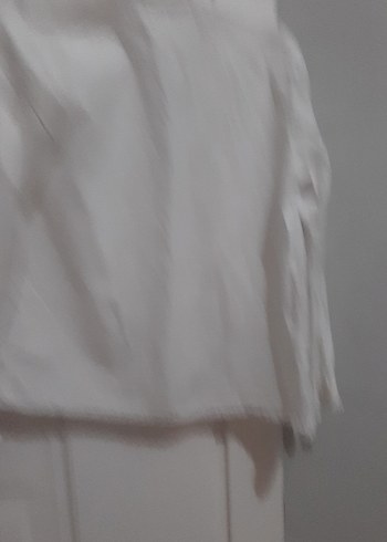 Kız Çocuk Beyaz Keten Uzun Kollu Gömlek - Görsel 2