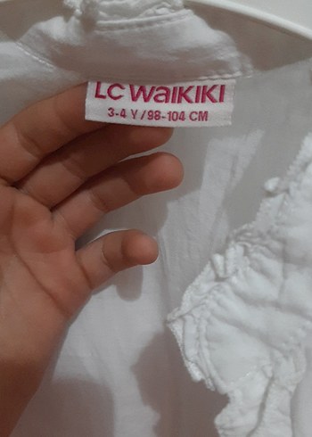 Kız Çocuk Beyaz Keten Uzun Kollu Gömlek - Görsel 3