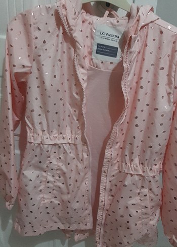 Kız Çocuk Pembe Desenli Yağmurluk - Görsel 2