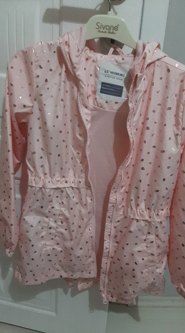 Kız Çocuk Pembe Desenli Yağmurluk - Görsel 2