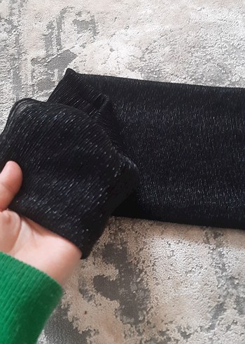 Koyu Siyah simli şal - Görsel 3