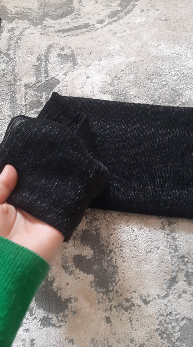 Koyu Siyah simli şal - Görsel 3