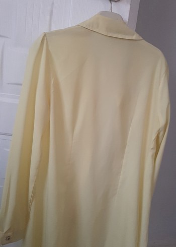 Düğmeli Midi Beyaz Keten Kadın Gömlek - Görsel 3