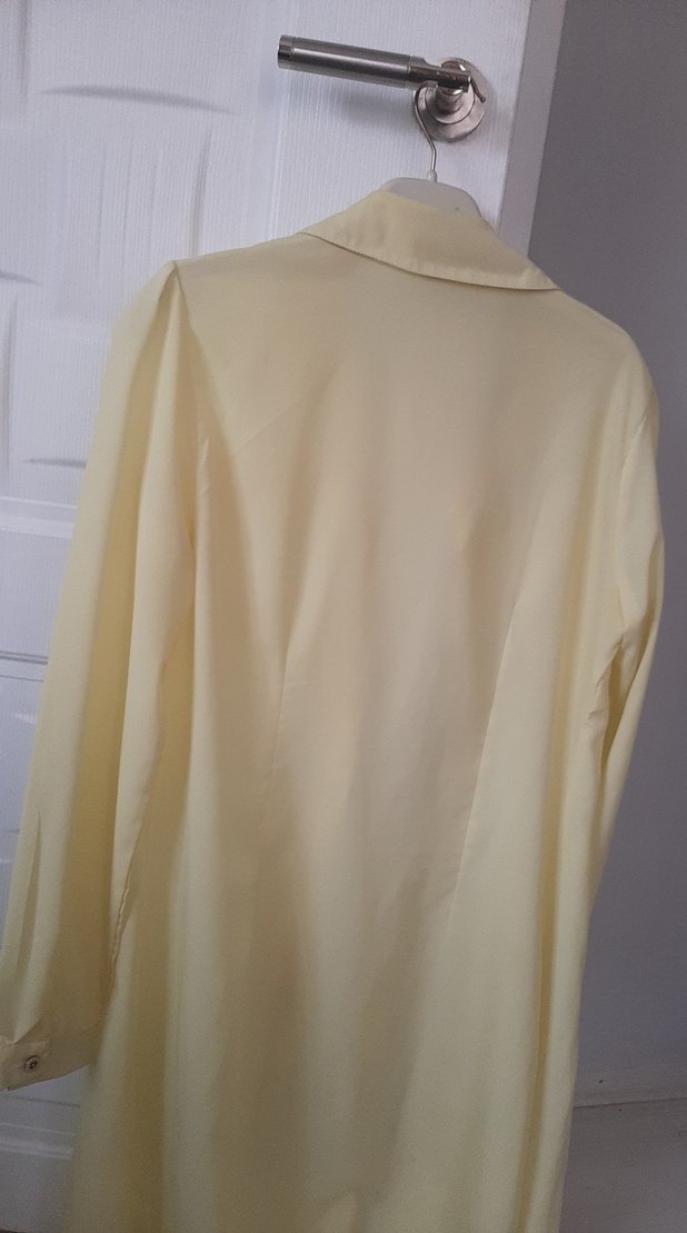 Düğmeli Midi Beyaz Keten Kadın Gömlek - Görsel 3