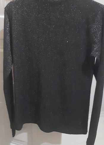 Siyah Balıkçı Yaka Uzun Kollu Örgü Kazak - Görsel 3