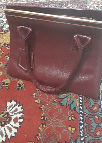 Bordo  Desenli Deri Kadın Çanta - Görsel 2