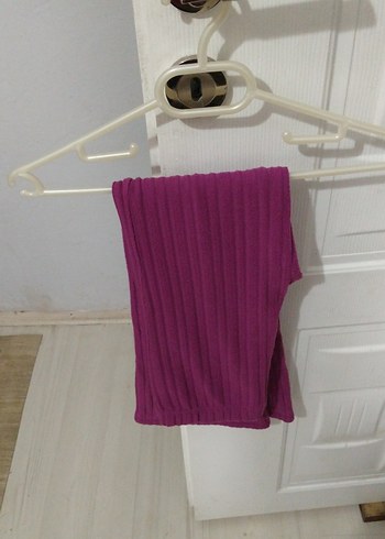 Çocuklar için renkli baskılı mor triko tayt - Görsel 2