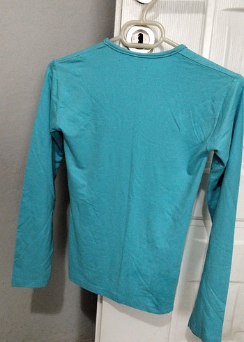 Turkuaz çocuk Uzun Kollu Payetli Bluz - Görsel 2