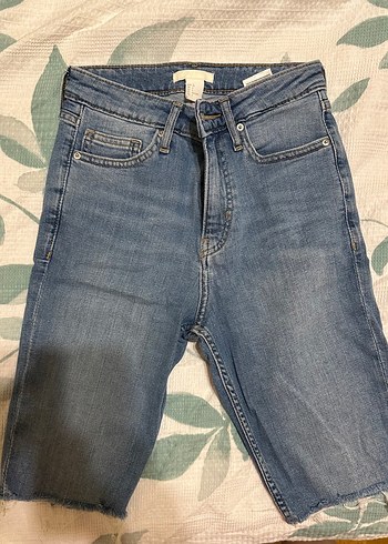Kadın Mavi Midi Denim Şort