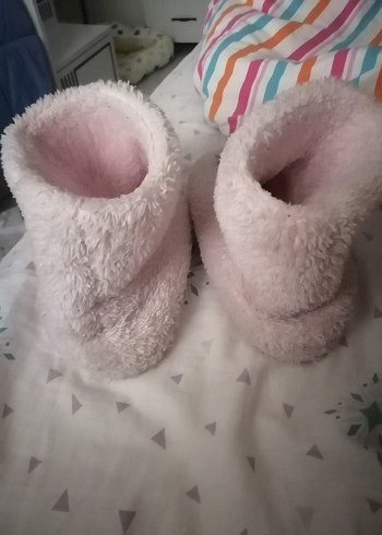 Kız Çocuk Pembe Peluş Ev Terliği - Görsel 2