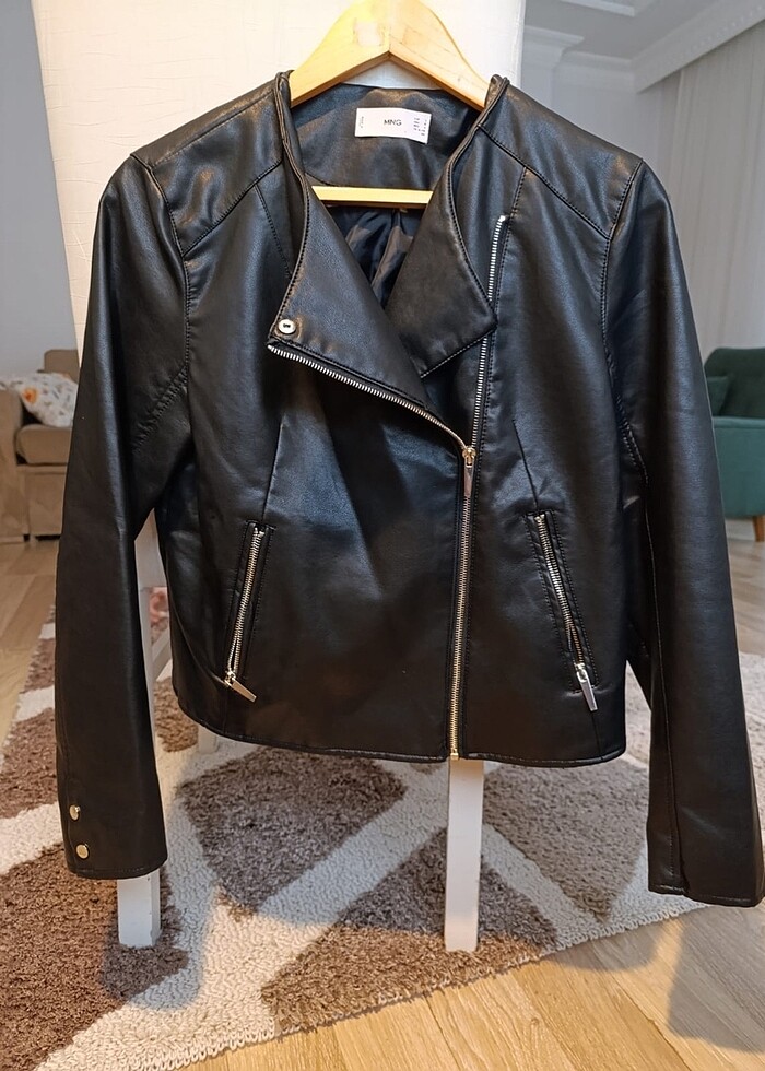 Mango deri ceket - Görsel 5