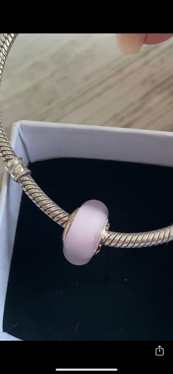 Mat Pembe Murano Cam Charm - Görsel 3