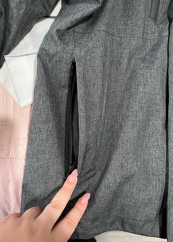 Gri Erkek Fermuarlı Yağmurluk - Görsel 5