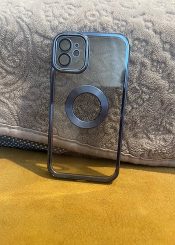 Mavi detaylı şeffaf telefon kılıfı iPhone 11