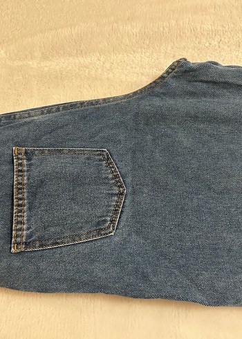 Mavi Rahat Kesim Kadın Midi Kot Pantolon - Görsel 5