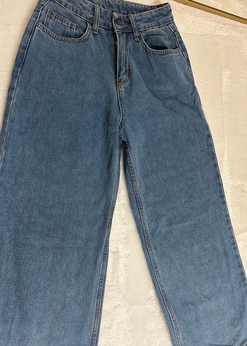 Mavi Rahat Kesim Kadın Midi Kot Pantolon - Görsel 2