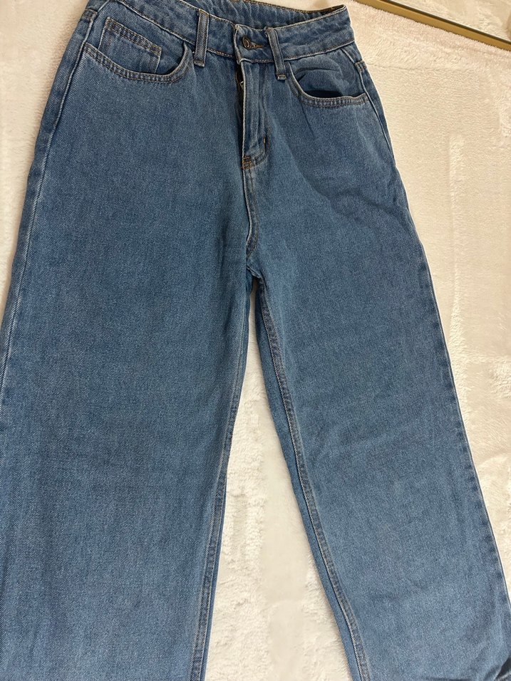 Mavi Rahat Kesim Kadın Midi Kot Pantolon - Görsel 2