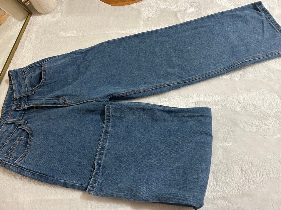 Mavi Rahat Kesim Kadın Midi Kot Pantolon - Görsel 3