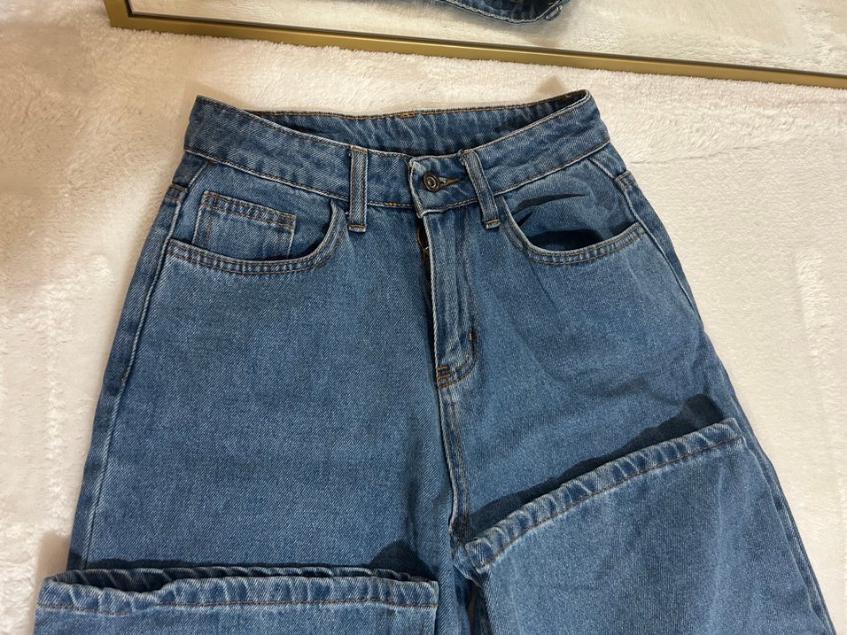 Mavi Rahat Kesim Kadın Midi Kot Pantolon - Görsel 4