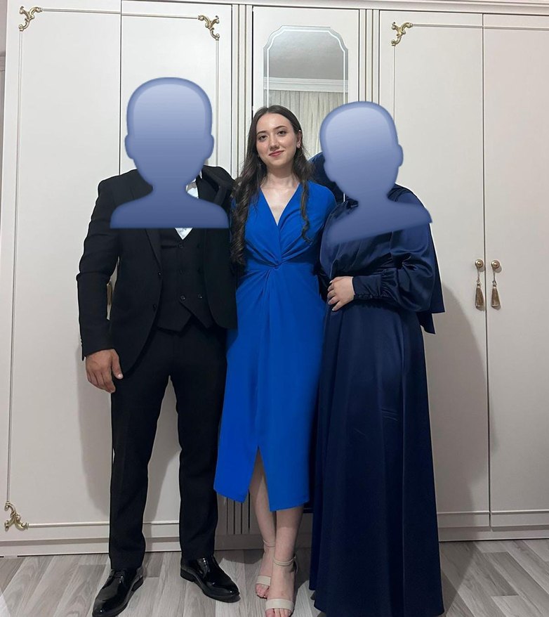 Drapeli Lacivert Midi Boy Elbise - Görsel 2