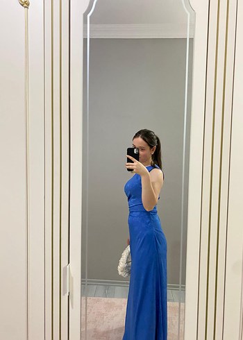 Tek Omuz Drapeli Uzun Kadın Elbise - Görsel 3