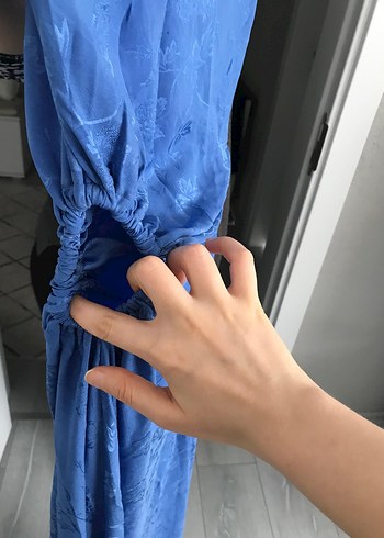 Tek Omuz Drapeli Uzun Kadın Elbise - Görsel 7