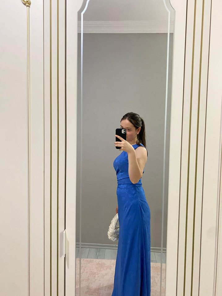 Tek Omuz Drapeli Uzun Kadın Elbise - Görsel 3