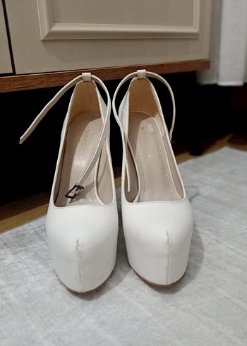 Kadın Beyaz Platform Topuklu Ayakkabı - Görsel 3