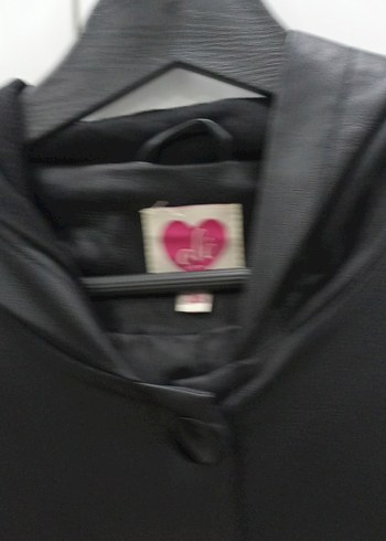 Düğmeli Siyah Deri Kadın Yağmurluk - Görsel 5