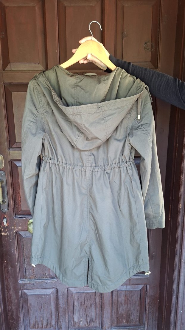 Düğmeli yesil  Midi Kadın Ceket - Görsel 3