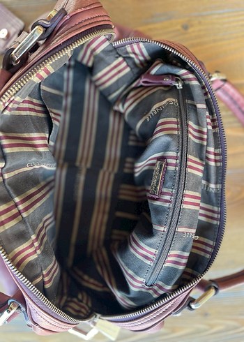 Burgundy Deri Vintage Kadın Çantası - Görsel 4