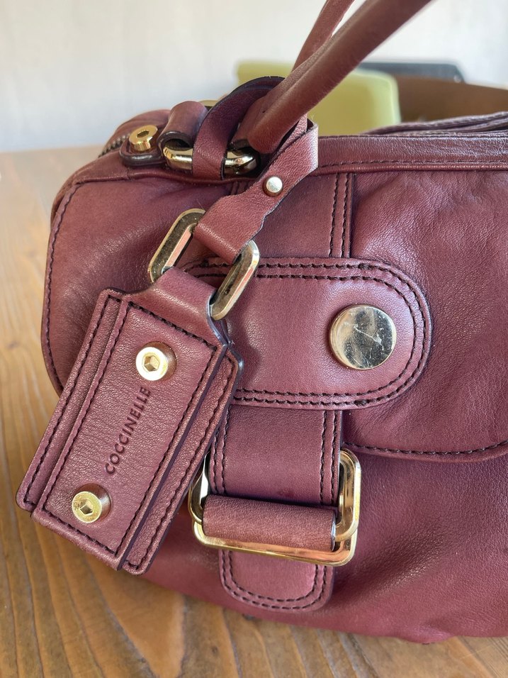 Burgundy Deri Vintage Kadın Çantası - Görsel 2