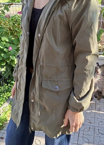 Kadın Haki Fermuarlı Salaş Ceket - Görsel 2