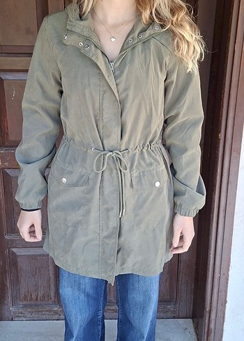 Kadın Haki Fermuarlı Salaş Ceket - Görsel 4