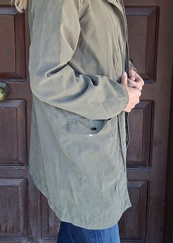 Kadın Haki Fermuarlı Salaş Ceket - Görsel 5