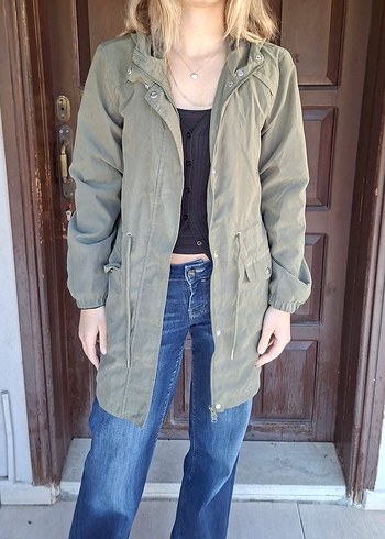 Kadın Haki Fermuarlı Salaş Ceket - Görsel 6