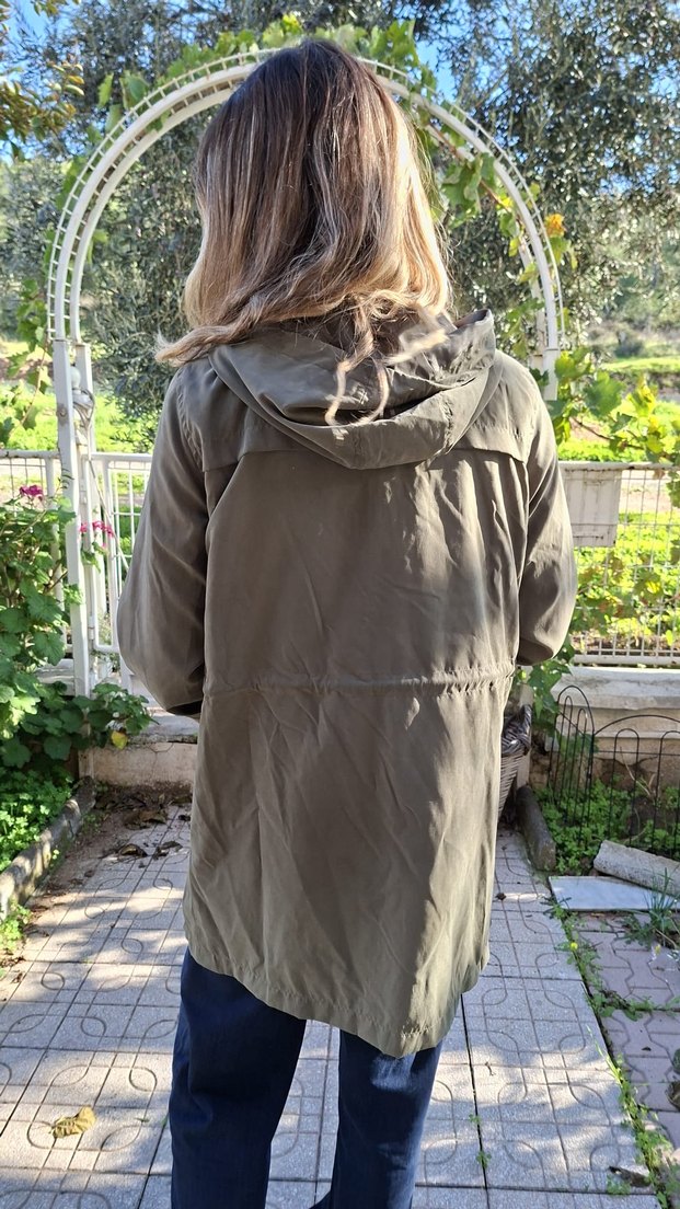 Kadın Haki Fermuarlı Salaş Ceket - Görsel 3