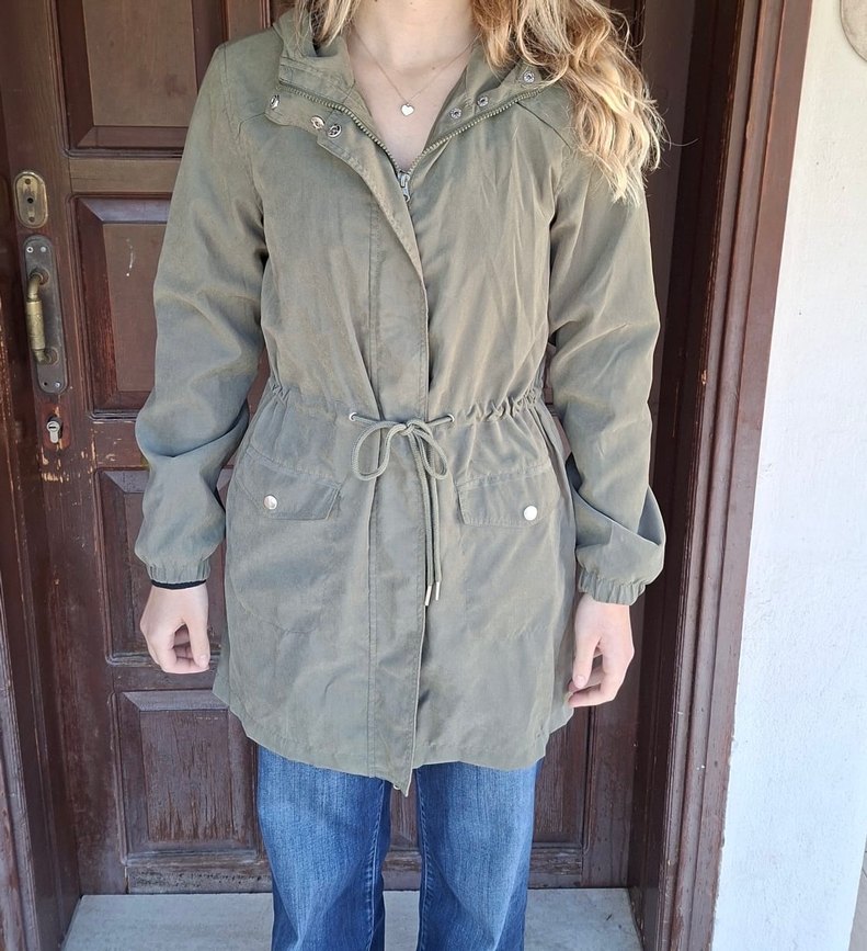 Kadın Haki Fermuarlı Salaş Ceket - Görsel 4