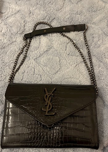 Yılan Desenli Gri Deri Kadın Çanta - Görsel 2