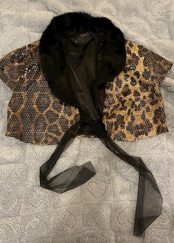 Kahverengi Yılan Desenli Kürklü Mini Üst - Görsel 2