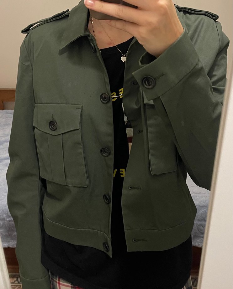 Kadın Haki Düğmeli Ceket - Görsel 2