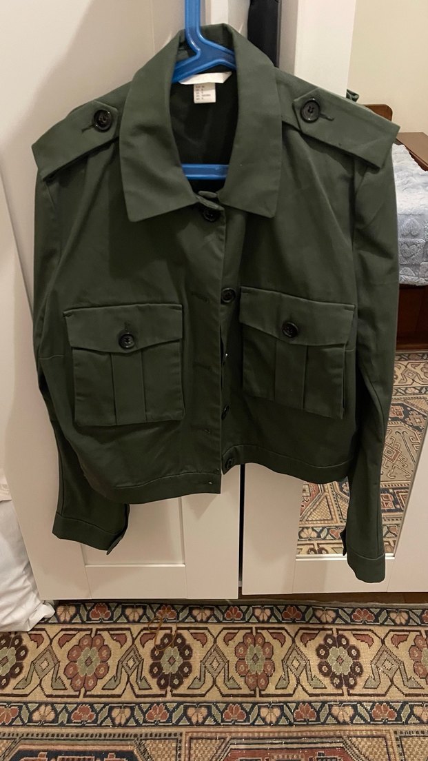 Kadın Haki Düğmeli Ceket - Görsel 3