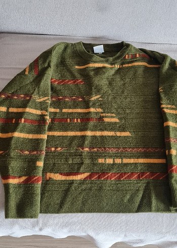 has yün retro Koyu Yeşil Kadın Kazak