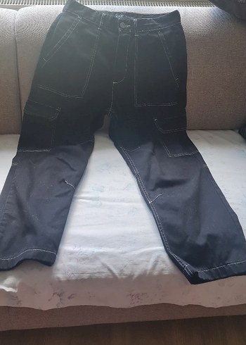 28 Beden siyah Renk Bershka Siyah Kargo Kot Pantolon