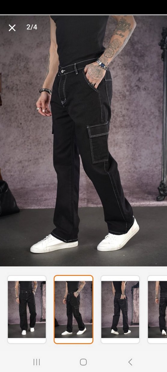 Bershka Siyah Kargo Kot Pantolon - Görsel 2