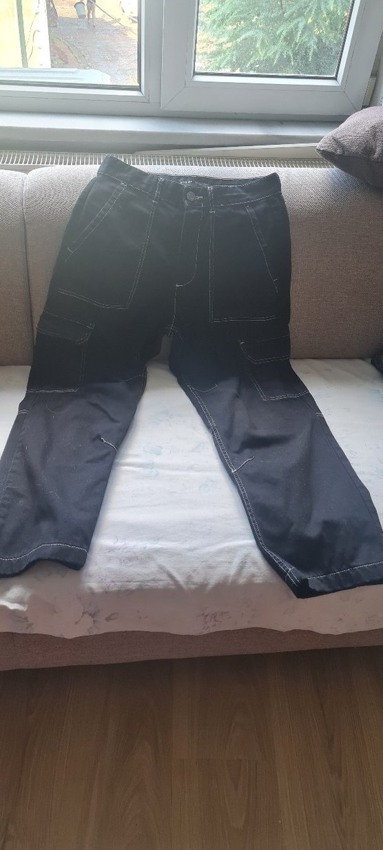 Bershka Siyah Kargo Kot Pantolon - Görsel 4