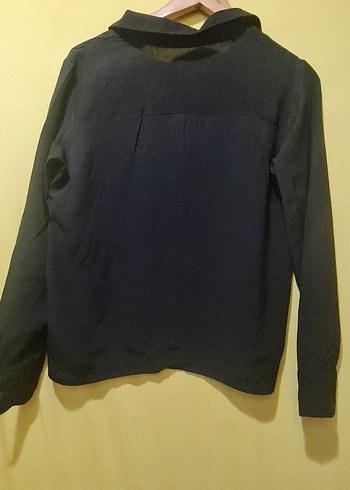 Bershka SiyahUzun Kollu Kadın Gömlek - Görsel 3