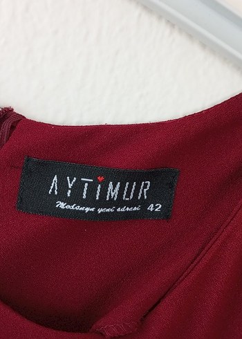 42 Beden bordo Renk Bordo Uzun Kollu Dantel Abiye Elbise