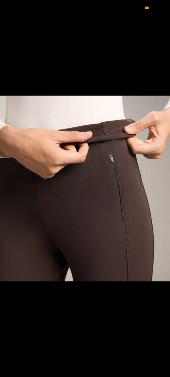 Fermuarlı Kahverengi tayt - Görsel 3