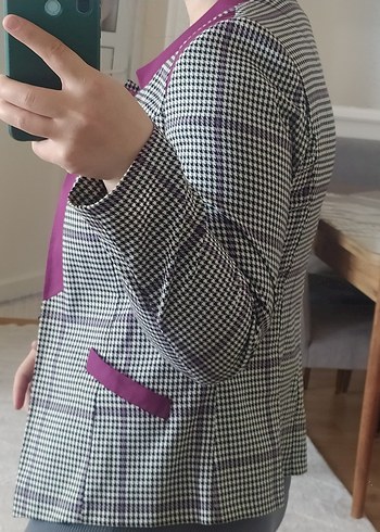 Tozlu Mor Detaylı Kadın Blazer Ceket